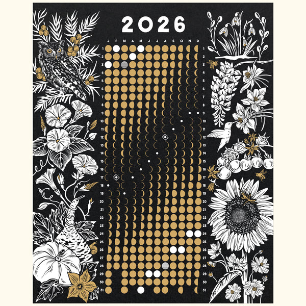 2026 MOON CALENDAR POSTER