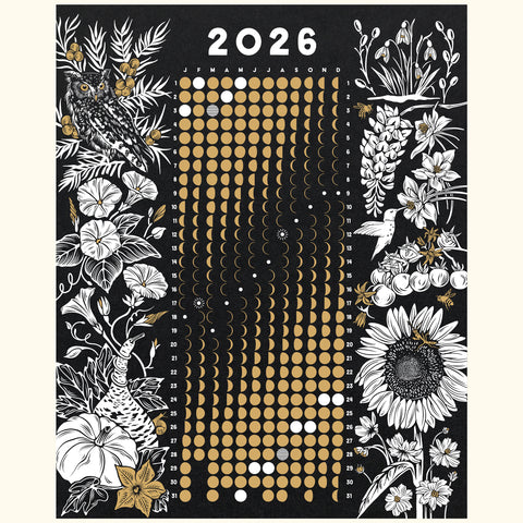 2026 MOON CALENDAR POSTER