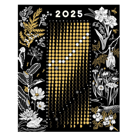 2025 Moon Calendar Poster