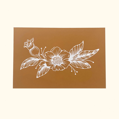 POMEGRANATE FLOWER PRINT • ORANGE
