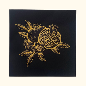 POMEGRANATE PRINT • BLACK