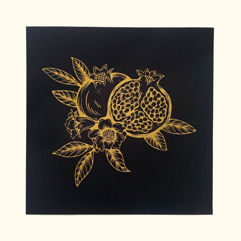 POMEGRANATE PRINT • BLACK