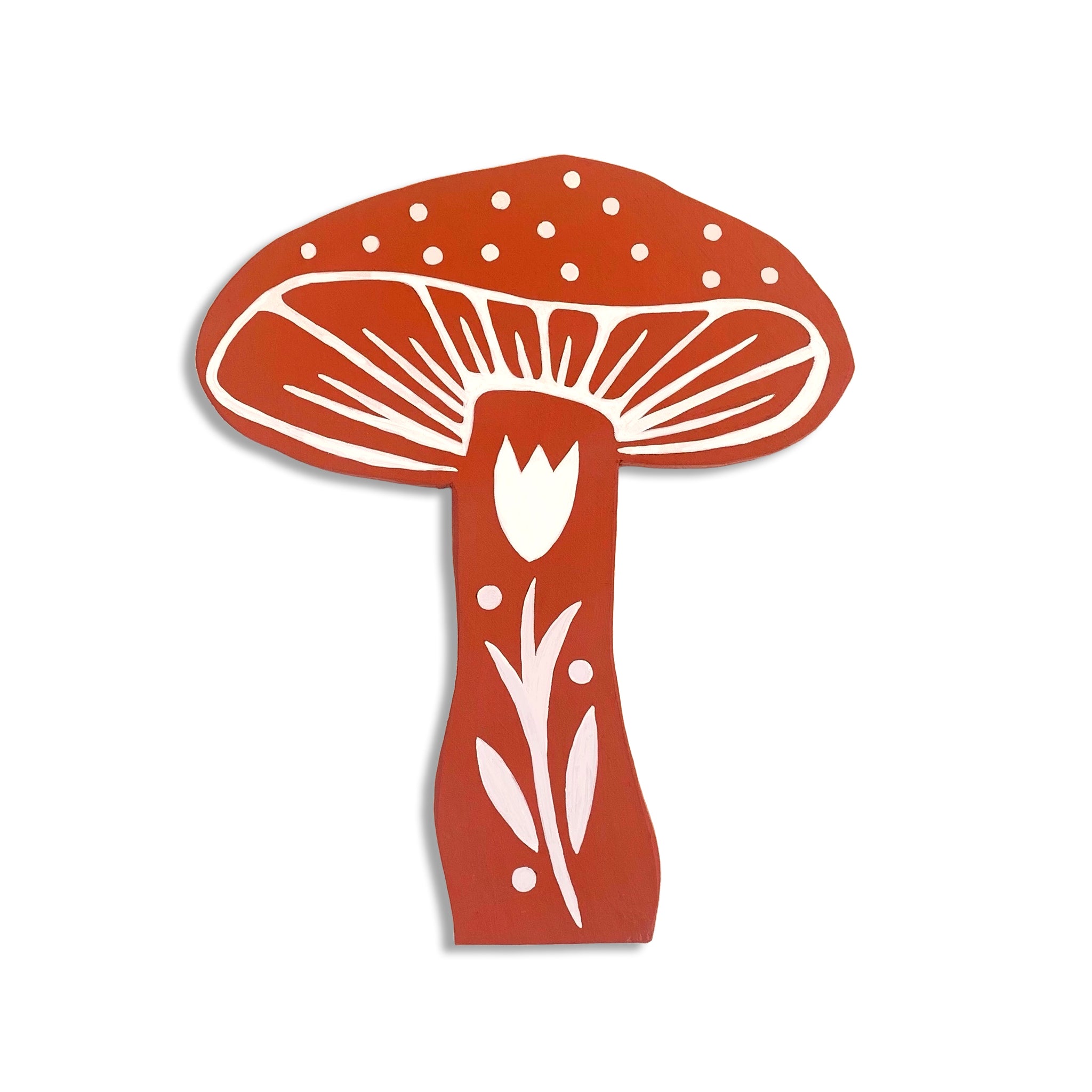 Wooden Mushroom in Red