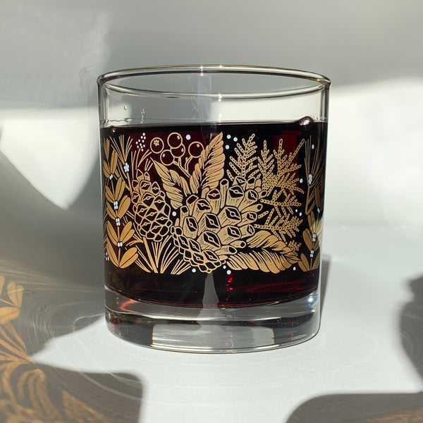 WINTER FOLIAGE ROCKS GLASSES