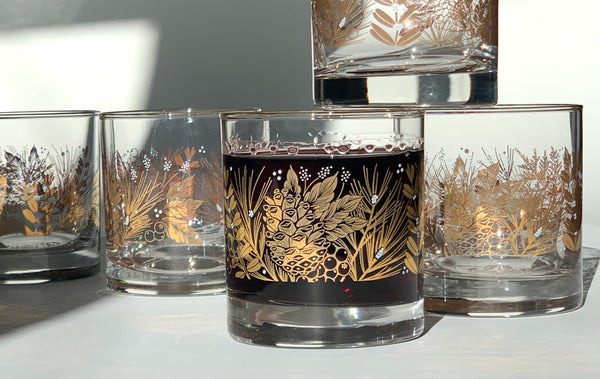 WINTER FOLIAGE ROCKS GLASSES