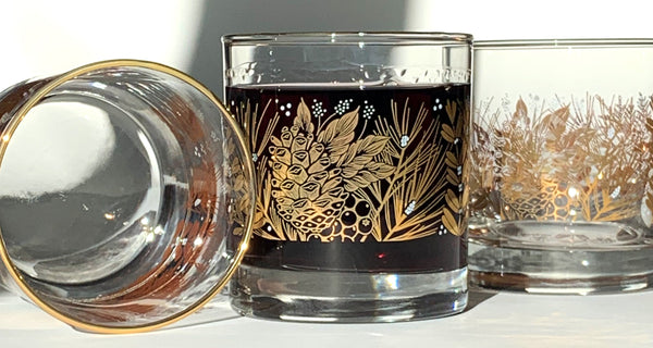 WINTER FOLIAGE ROCKS GLASSES