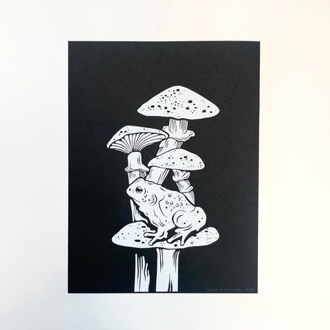 Toad on a Toadstool Print