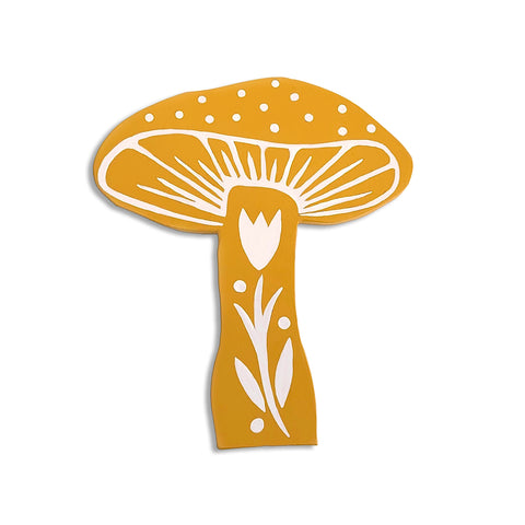 Wooden Mushroom in Yellow