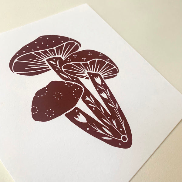 Mushroom Print | White